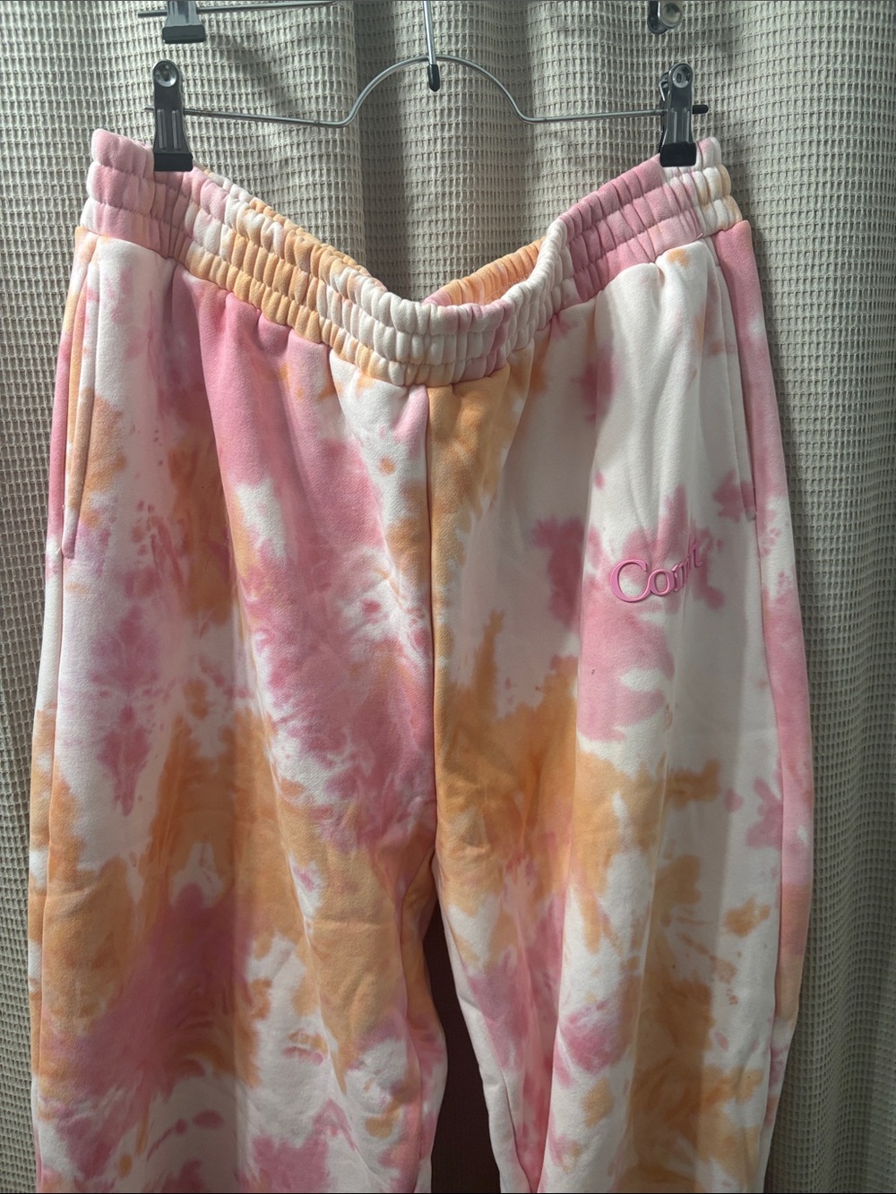 Comfrt Tie-Dye Pink & Peach Jogger Bottoms - Picture 7 of 9
